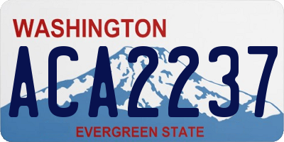 WA license plate ACA2237
