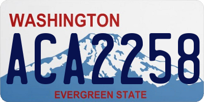 WA license plate ACA2258