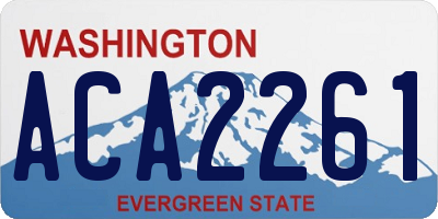 WA license plate ACA2261
