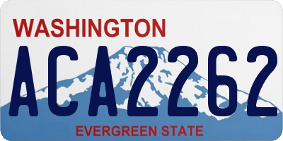 WA license plate ACA2262