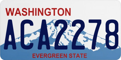 WA license plate ACA2278