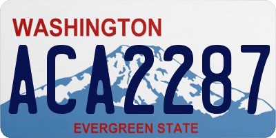 WA license plate ACA2287