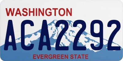 WA license plate ACA2292