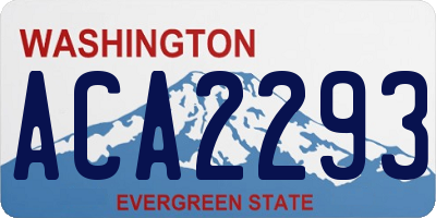 WA license plate ACA2293