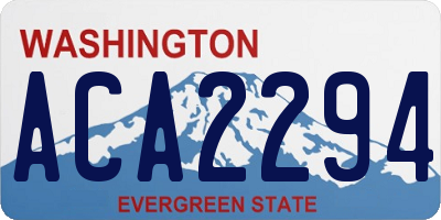 WA license plate ACA2294