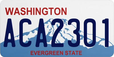WA license plate ACA2301