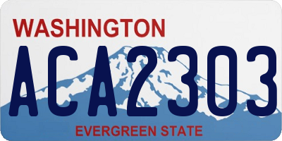 WA license plate ACA2303