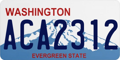 WA license plate ACA2312
