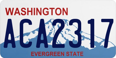 WA license plate ACA2317