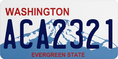 WA license plate ACA2321