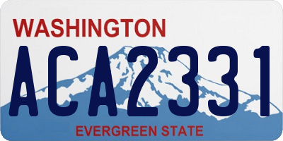 WA license plate ACA2331