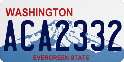 WA license plate ACA2332