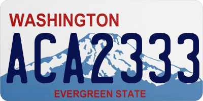 WA license plate ACA2333