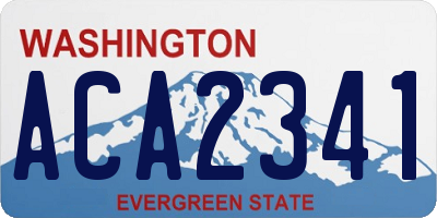 WA license plate ACA2341