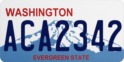 WA license plate ACA2342