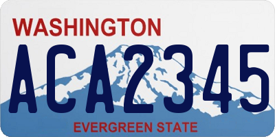 WA license plate ACA2345