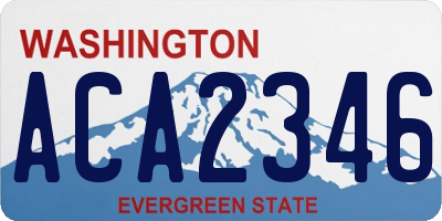 WA license plate ACA2346
