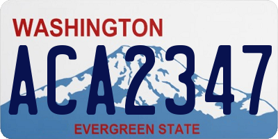 WA license plate ACA2347