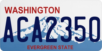 WA license plate ACA2350