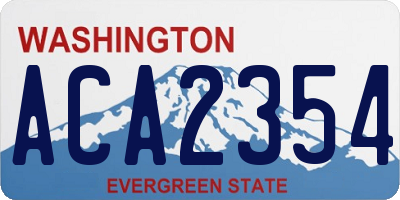 WA license plate ACA2354