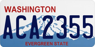 WA license plate ACA2355