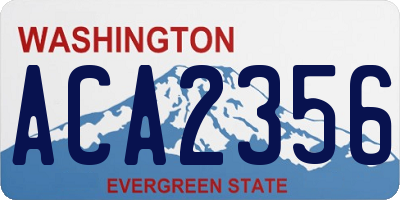 WA license plate ACA2356