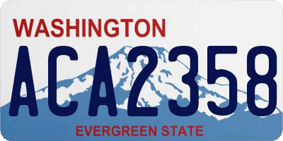 WA license plate ACA2358