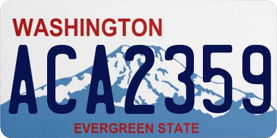 WA license plate ACA2359