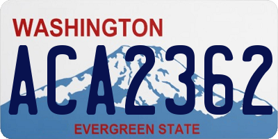 WA license plate ACA2362