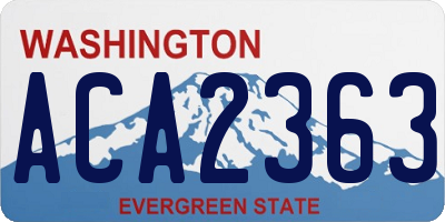 WA license plate ACA2363