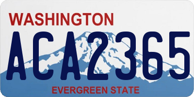 WA license plate ACA2365