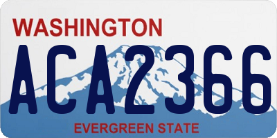 WA license plate ACA2366