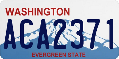 WA license plate ACA2371