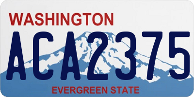 WA license plate ACA2375