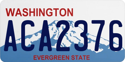 WA license plate ACA2376
