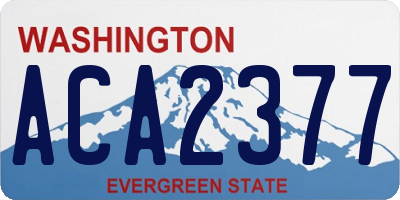 WA license plate ACA2377