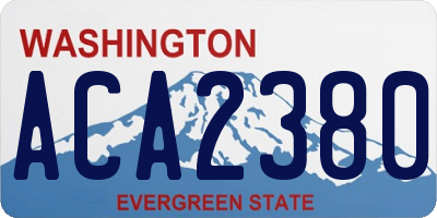 WA license plate ACA2380