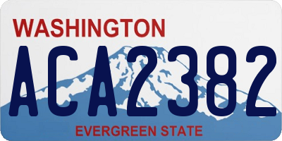 WA license plate ACA2382