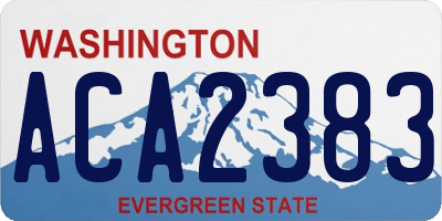 WA license plate ACA2383