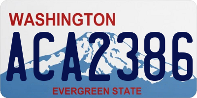 WA license plate ACA2386