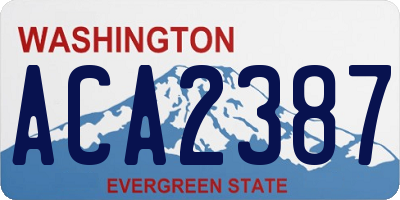 WA license plate ACA2387