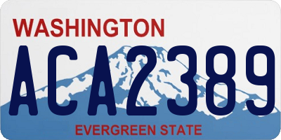 WA license plate ACA2389