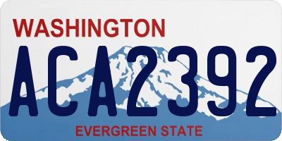 WA license plate ACA2392