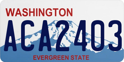 WA license plate ACA2403