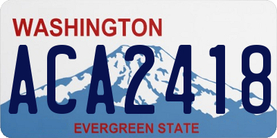 WA license plate ACA2418