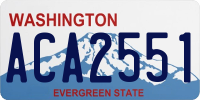 WA license plate ACA2551