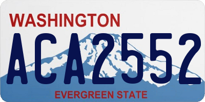 WA license plate ACA2552