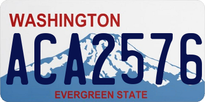 WA license plate ACA2576