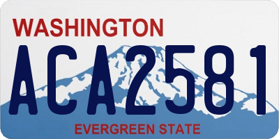 WA license plate ACA2581