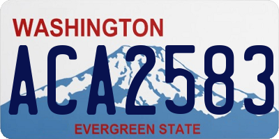 WA license plate ACA2583